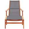 Garden Chair with Footrest Grey Solid Eucalyptus Wood and Textilene