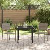 vidaXL Garden Dining Set with Cushion 3 pcs Grey Poly Rattan