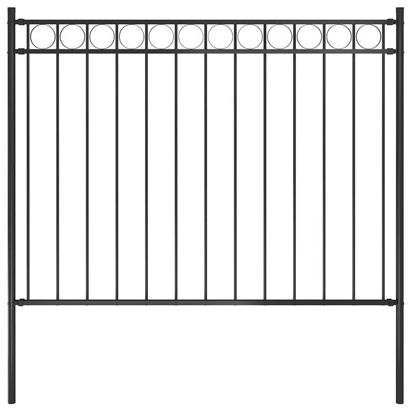 vidaXL Garden Fence Steel 1.7x1.2 m Black
