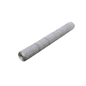 vidaXL Chicken Wire Fence Galvanised Steel 25x0,5 m Silver