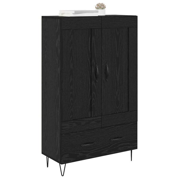 vidaXL Highboard Black Oak 69.5 x 31 x 115 cm Engineered Wood