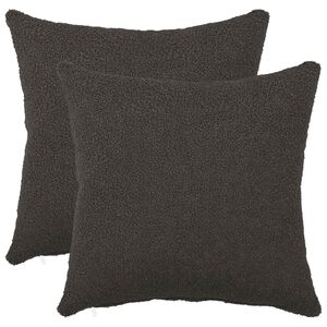 vidaXL Cushion Cover 2 pcs HEERLEN Dark Grey 35 x 35 cm Boucl&eacute;
