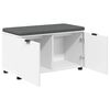 vidaXL Hall Bench with Cushion with Storage White 80 x 46 x 46 cm