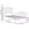 vidaXL Metal Bed Frame without Mattress with Footboard White 90x200cm