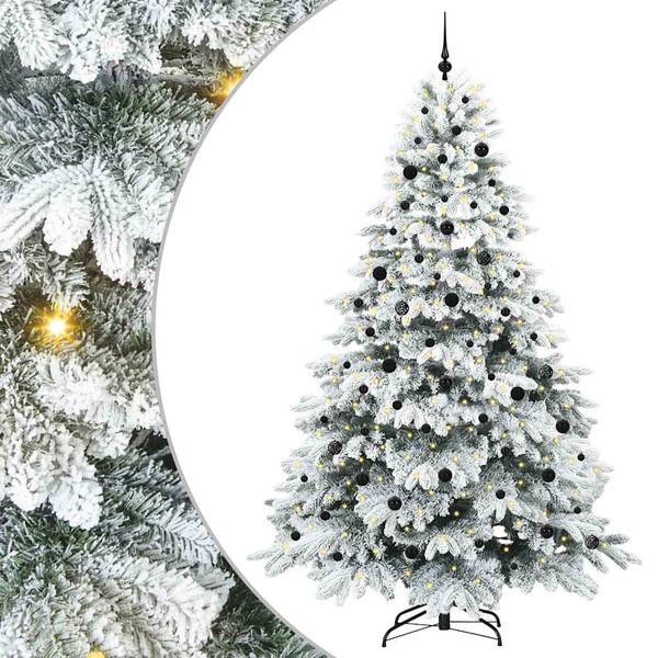 vidaXL Artificial Christmas Tree with 300 LEDs White 240 cm PE and PVC