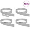vidaXL Lawn Edging 4 pcs Silver 450 x 0.05 x 10 cm Galvanised Steel