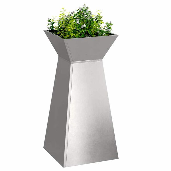 vidaXL Pillar Planter 2 pcs Silver 35 x 35 x 73 cm