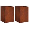 vidaXL Garden Planter 2 pcs Rusty 50 x 50 x 75 cm Weathering Steel