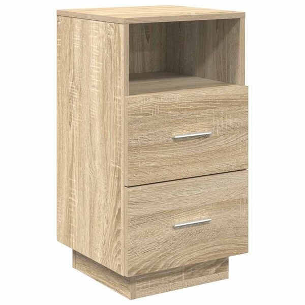 vidaXL Bedside Cabinet with 2 Drawers Sonoma Oak 36x36x68 cm
