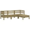 vidaXL Garden Sofa 3-Seater with Footstool Impregnated Wood Pine