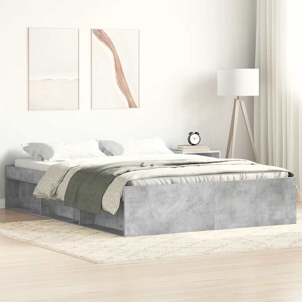 vidaXL Bed Frame without Mattress Concrete Grey 160x200 cm
