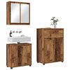 vidaXL Bathroom Furniture Set with Door 3 pcs Old Wood Engineered Wood