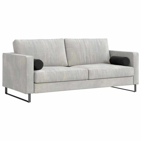 vidaXL Bolster Pillows 2 pcs Black Ø 15 x 40 cm Corduroy Fabric