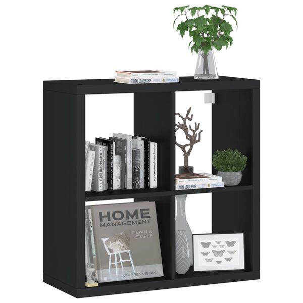 vidaXL Wall Cube Shelf Black 69.5x29.5x69.5 cm MDF