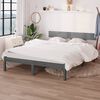 vidaXL Bed Frame without Mattress Grey Solid Wood Pine King Size