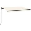 vidaXL Manual Retractable Awning with LED 450x300 cm Cream