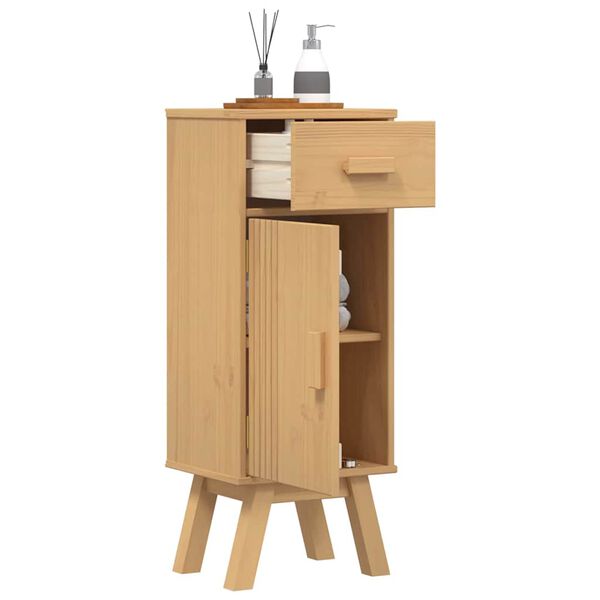 vidaXL Bathroom Cabinet Olden Brown 35 x 30 x 90 cm Solid Pine wood
