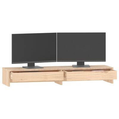 vidaXL Monitor Stand 100x27x15 cm Solid Wood Pine
