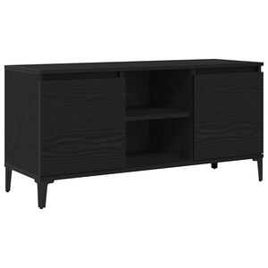 vidaXL TV Cabinet Black Oak 102 x 35 x 50 cm Engineered Wood