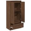 vidaXL Cabinet with Drawer Brown Oak 55.5x34x119.5 cm Engineered Wood