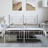 vidaXL Metal Bed Frame without Mattress with Footboard White 193x203cm