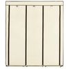 vidaXL Wardrobe with Compartments and Rods Cream 150x45x175 cm Fabric