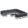 vidaXL Garden Sofa Set 13 pcs Black Aluminium
