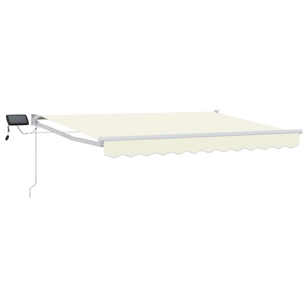 vidaXL Manual Retractable Awning with LEDs Cream 2.5 x 2 m