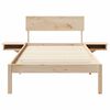 vidaXL Bed Frame with Headboard Brown 90 x 190 cm Solid Pine Wood