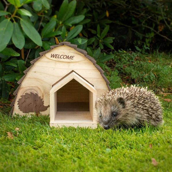 ProGarden Hedgehog House Wood with Tree Bark 34.5x20x23.5 cm