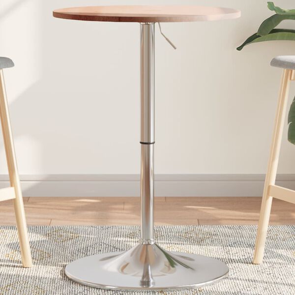 vidaXL Bar Table &Oslash;50x89.5 cm Solid Wood Oak