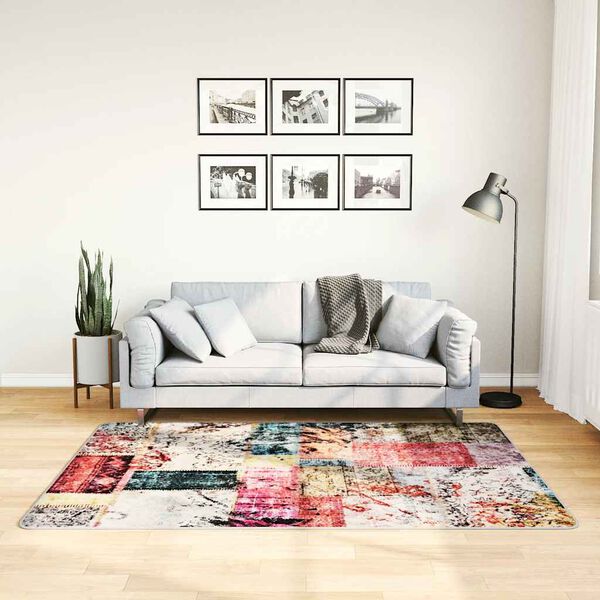 vidaXL Rug Washable Patchwork 120x180 cm Multicolour Anti Slip
