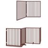vidaXL Dog Gate with Door Foldable 12 Panels Brown 960 cm Poplar Wood
