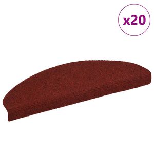 vidaXL Stair Mats Self-adhesive 20 pcs 65x21x4 cm Bordeaux Red Half Round Large