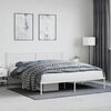 vidaXL Metal Bed Frame without Mattress with Headboard White 183x213cm