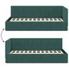 vidaXL Corner Bed Frame Dark Green 100 cm x 200 cm Velvet