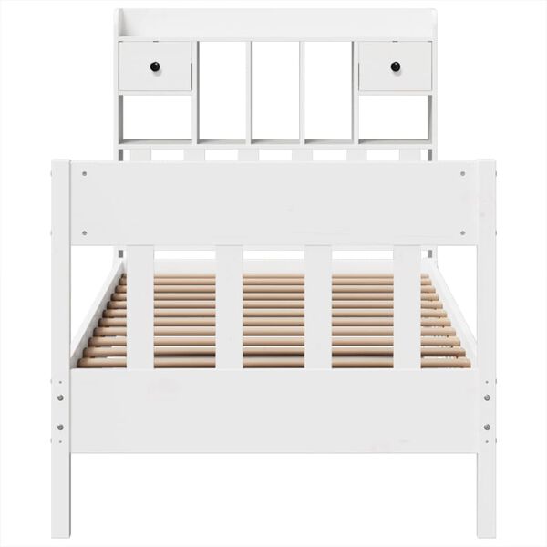 vidaXL Bed Frame without Mattress White 90x200 cm Solid Wood Pine