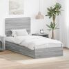 vidaXL Storage Bed with Drawer Grey Sonoma 75 x 190 cm Engineered Wood