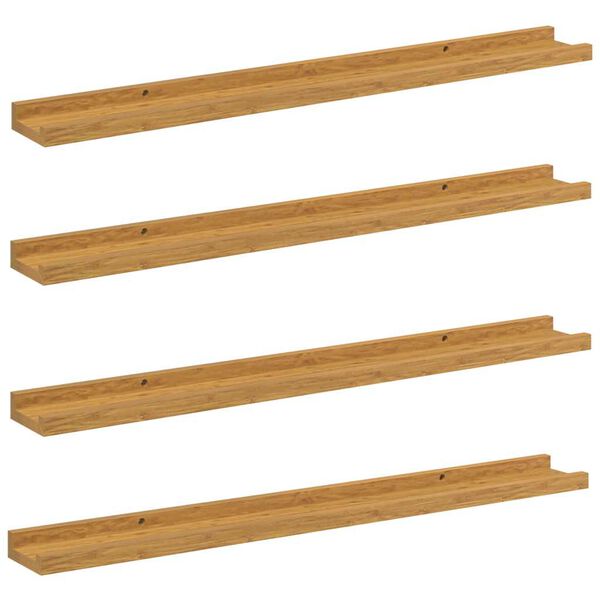 vidaXL Wall Shelf with Shelf 4 pcs Beige 80 x 9 x 3 cm Engineered Wood