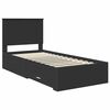 vidaXL Bed Frame Black and Silver 75 x 190 cm Engineered Wood