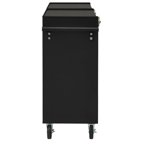vidaXL Tool Trolley with 5 Drawers Black 69x33x77 cm Steel