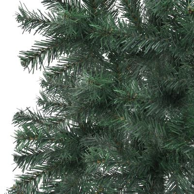 vidaXL Corner Artificial Pre-lit Christmas Tree Green 210 cm PVC