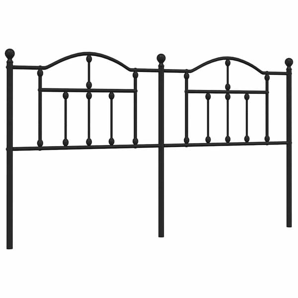 vidaXL Metal Replace Headboard Black 160 cm
