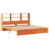 vidaXL Bookcase Bed Frame Wax Brown 200 x 200 cm Solid Pine Wood