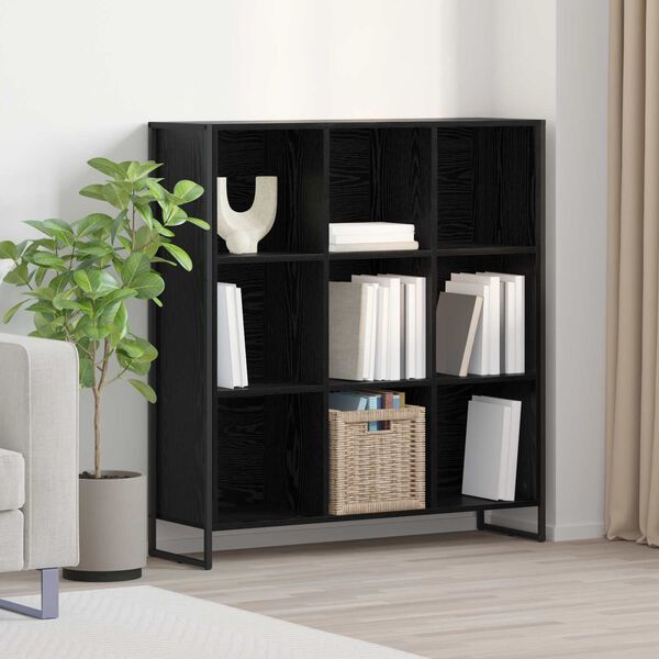 vidaXL Book Cabinet Black Oak 99.5 x 30 x 108.5 cm Engineered Wood