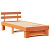 vidaXL Bed Frame with Headboard Wax Brown 100 x 200 cm Solid Pine Wood
