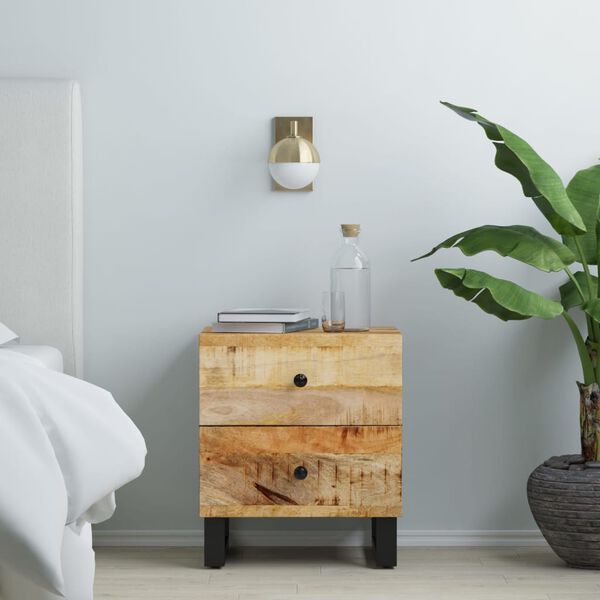 vidaXL Bedside Cabinet 40x33x46 cm Solid Wood Mango