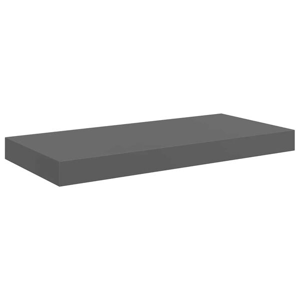 vidaXL Floating Wall Shelf High Gloss Grey 50x23x3.8 cm MDF