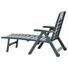 vidaXL Folding Sun Lounger Plastic Green