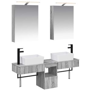vidaXL Bathroom Cabinet Set 5 pcs Grey Sonoma Engineered Wood